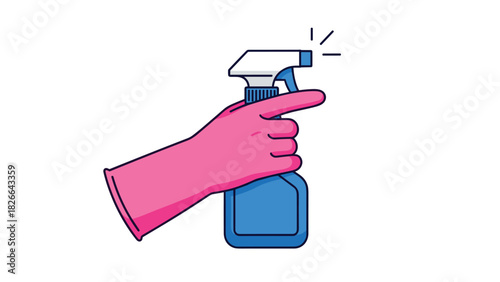 Hand holding a spray bottle, perfect for hygiene, cleaning ads, and promoting a fresh start