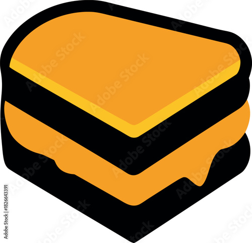 Dripping Melted Grilled Cheese Sandwich Icon Design