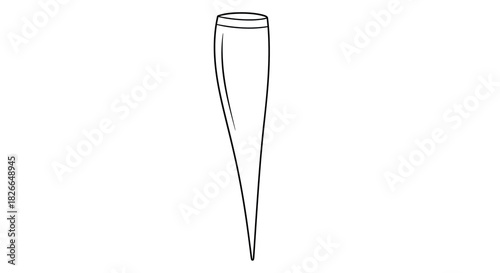 Minimalist line art of a long tapered stocking