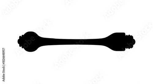 Simple silhouette of a stretched light bulb on a white background