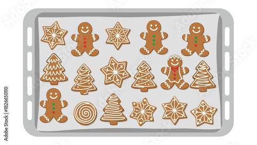 Baking gingerbread cookies on a sheet, creating festive holiday memories with delicious treats and seasonal cheer for family and friends