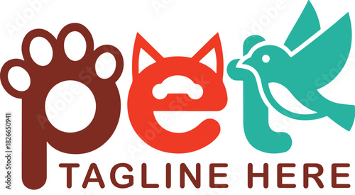 Pet shop logo template
