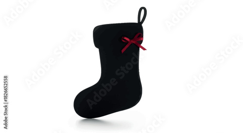 Elegant minimalist christmas stocking with a festive bow design