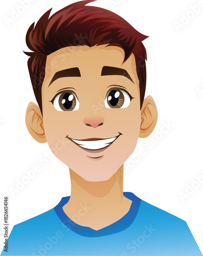 happy young man with big smile avatar