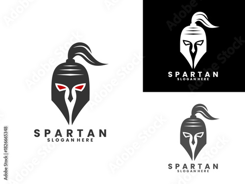 Spartan helmet logo design vector template. Spartan head logo design vector
