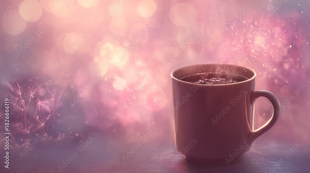 Fototapeta premium Warm coffee mug at window