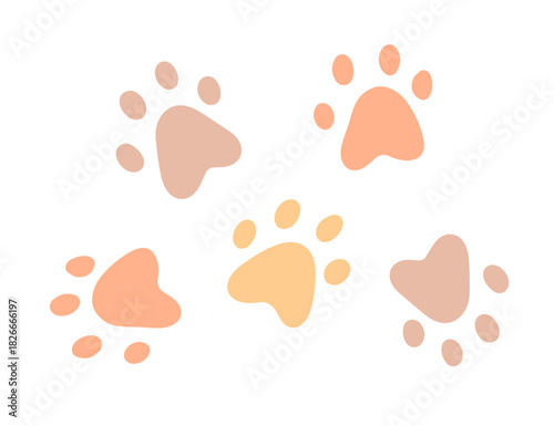 Animal Paws hand drawn doodle element illustration