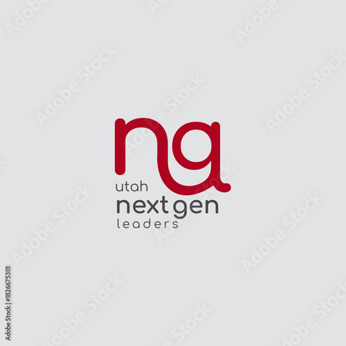 A modern and minimal logo-style graphic designed for “Utah Next Gen Leaders.” This design features clean typography with the letters “ng” forming a smooth,