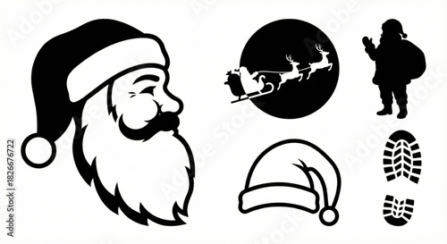 Thanksgiving Table Setting Icons Plate, Napkin, Candle, Wine, Cutlery, Place Card