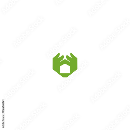 Hand house logo Icon flat vector design