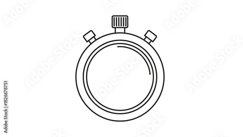 Stopwatch Icon Simple Outline for Time Measurement and Accuracy in Design Projects
