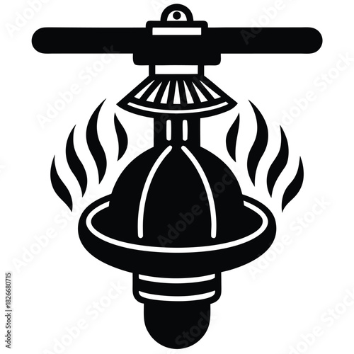 smart fire sprinkler on white background