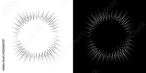 Dynamic abstract spiral sound wave rhythm lines. Circular spiral sound wave rhythm of lines. Circular futuristic abstract lines, black and white background.	
