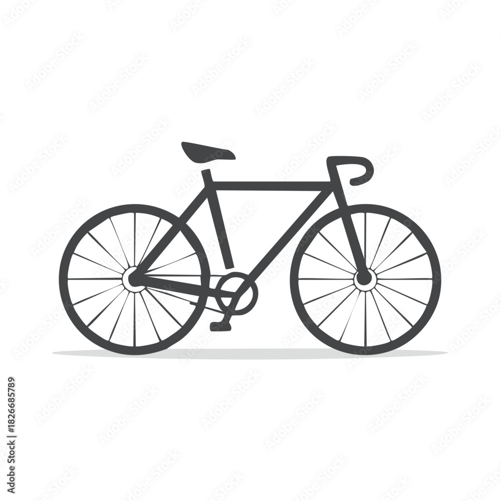 Fototapeta premium Minimalist Bike Illustration Bicycle Isolated on White Background