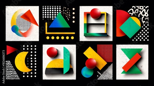 Geometric Fusion: Bold Shapes, Vibrant Colors & Modern Abstract Art