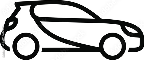 Compact car outline graphic representing urban personal transport