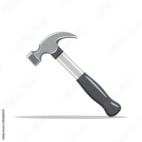 Claw hammer vector illustration. Essential carpentry tool for construction and home improvement projects.