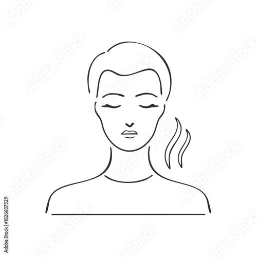 Serene face with closed eyes enjoying a calm moment and fragrant aromatherapy