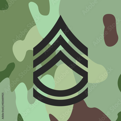Sergeant First Class emblem icon on Army combat uniform, insignia, vector.