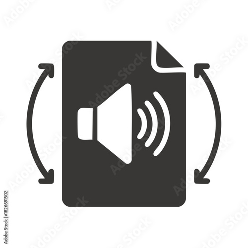 Text to speech converter glyph icon for audio narration and accessibility
