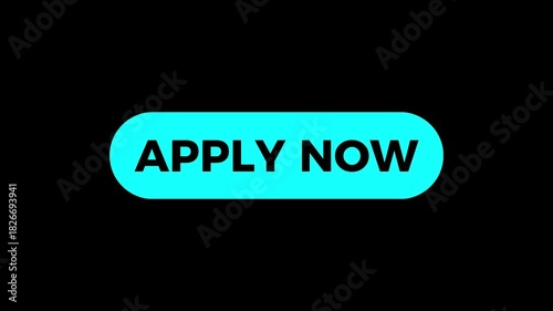 APPLY NOW Button. Simple, clean animation perfect for websites or apps UI,UX,GUI. animation on green screen, white background and transparent background 4k video