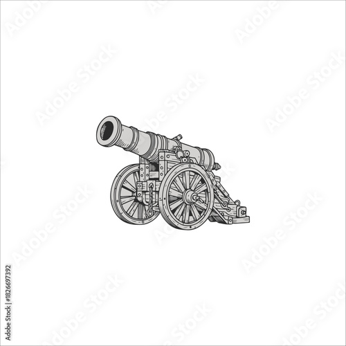 cannon drawing artwork handmade illustration