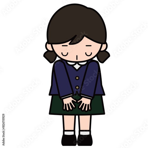 お辞儀をする女の子