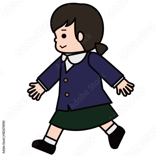 歩いている女の子