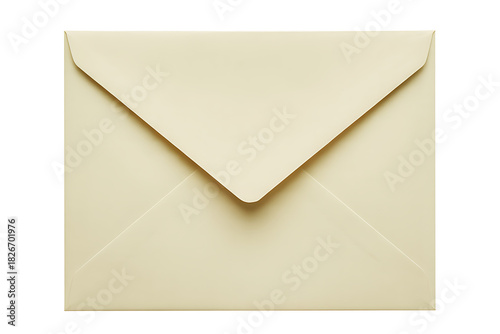 Cream colored envelope isolated on white background