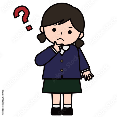 疑問を持つ女の子