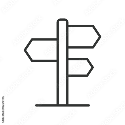 festival signpost icon in line design. signpost, direction, navigation, pointer, guide, festival on white background vector. festival signpost editable stroke icon
