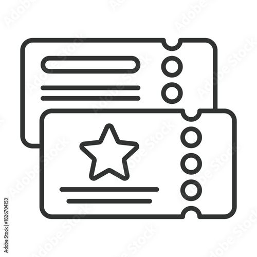 festival ticket icon in line design. ticket, pass, entry, admission, event, festival on white background vector. festival ticket editable stroke icon