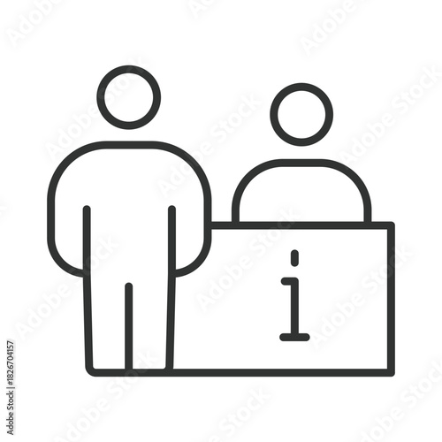 festival reception icon in line design. reception, info, help, service, support, festival on white background vector. festival reception editable stroke icon