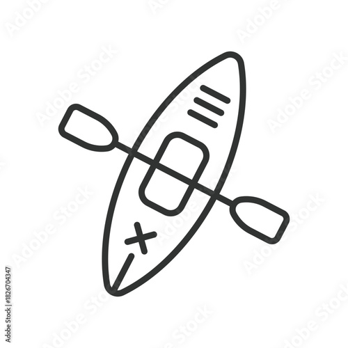 festival water activities icon in line design. kayak, water, boat, paddle, activity, festival on white background vector. festival water activities editable stroke icon