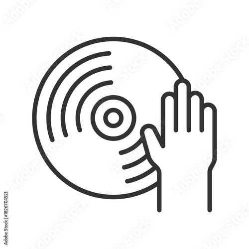 festival dj icon in line design. dj, music, record, disc, performance, festival on white background vector. festival dj editable stroke icon