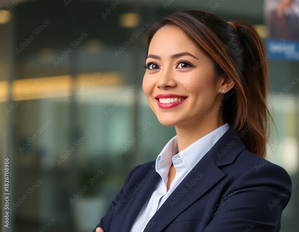 Naklejka premium Grace in Command: A Portrait of Poised Professionalism