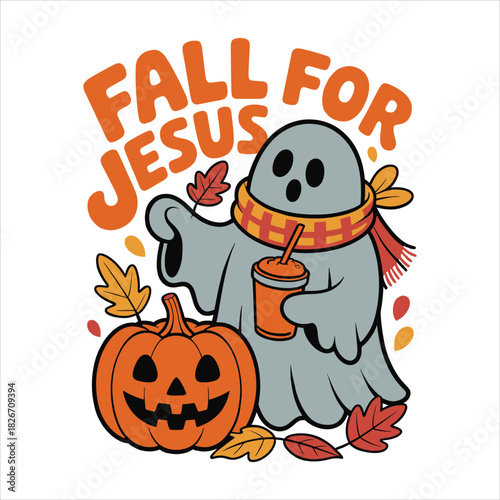 Fall For Jesus T shirt Design 
