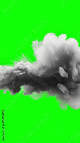 Dense Fog Bank Alpha Ready with or smoke rolling on green screen background distortion, overlay, glitch, static noise, scan lines black background, 4k animated video loop
