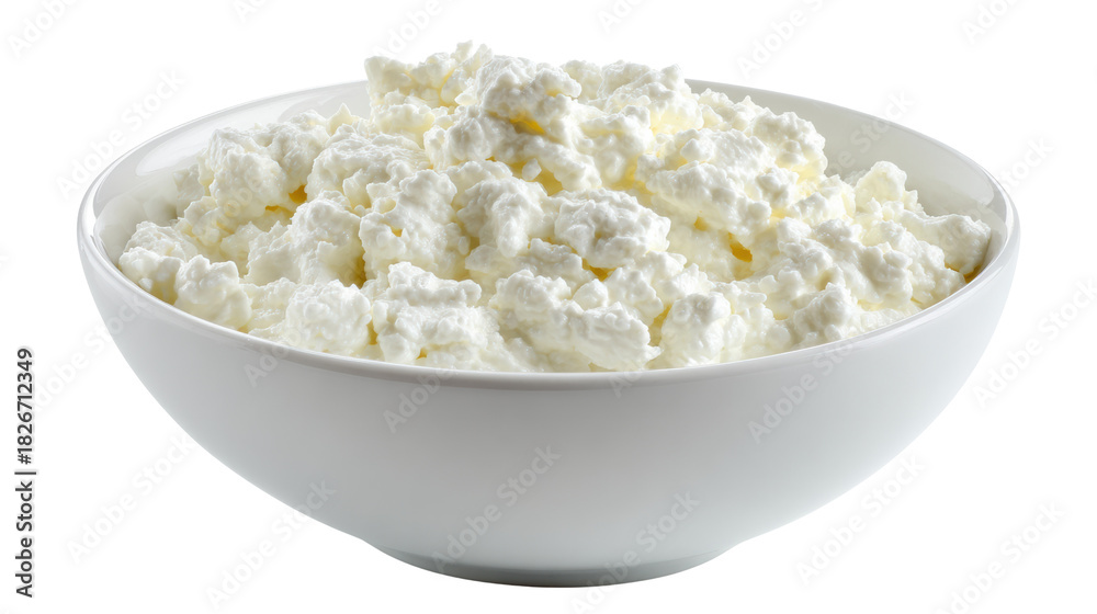 custom made wallpaper toronto digitalDelicious bowl of fluffy cottage cheese on a white background.