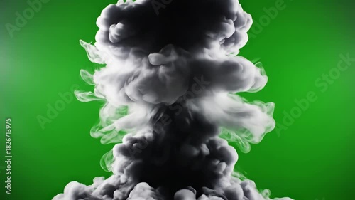 Green Screen smoke on background motion graphic effects scene 4 with distortion, overlay, glitch, static noise, scan lines black background, 4k animated video loop
