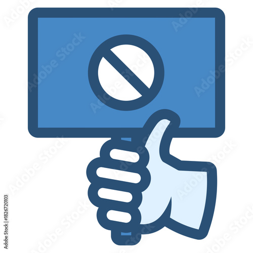 hand holding protest sign icon