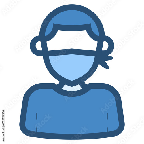 protester wear handkerchief mask icon