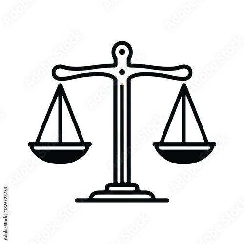 Balanced Justice Scale Icon – Minimalist Law Symbol Design