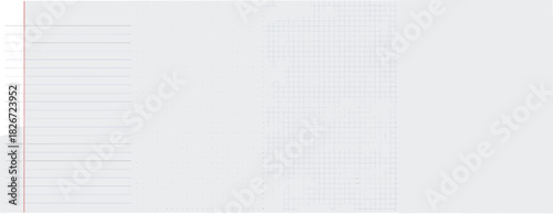 Notebook paper and circuit icon vector—lined sheet with digital schematic overlay for tech, education, and engineering-themed compositions