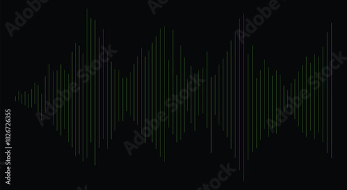 Digital blue equalizer graph with abstract sound wave spectrum technology illustration vector backdrop