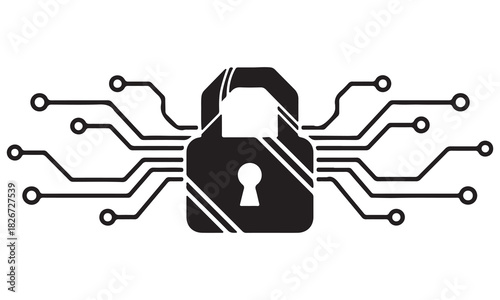 AI Technology, Data Security, and Web Development Icons – Modern Tech Illustrations