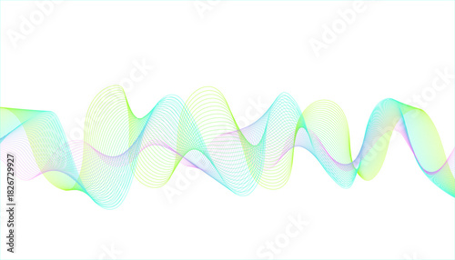 Fresh, luminous color gradient wave pattern background. Digital abstract design element in electric colors.