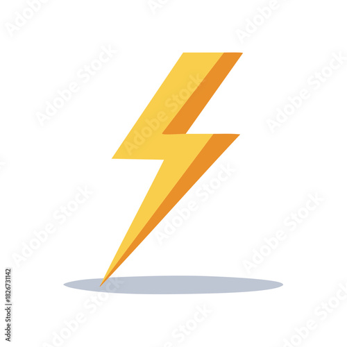 Vibrant yellow lightning bolt symbol icon illustrating electric power energy and quickness