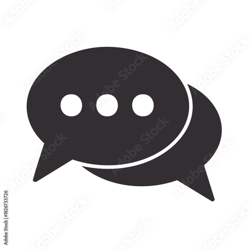 Chat bubbles communication concept icon, graphic design, social media message symbol.
