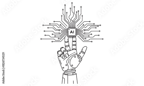 AI Technology, Data Security, and Web Development Icons – Modern Tech Illustrations